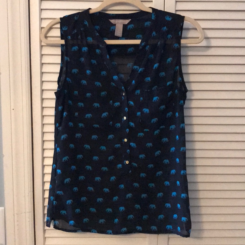 Banana Republic Elephant Blouse Tank